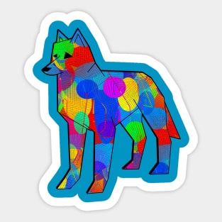 Colorful Wolf Sticker